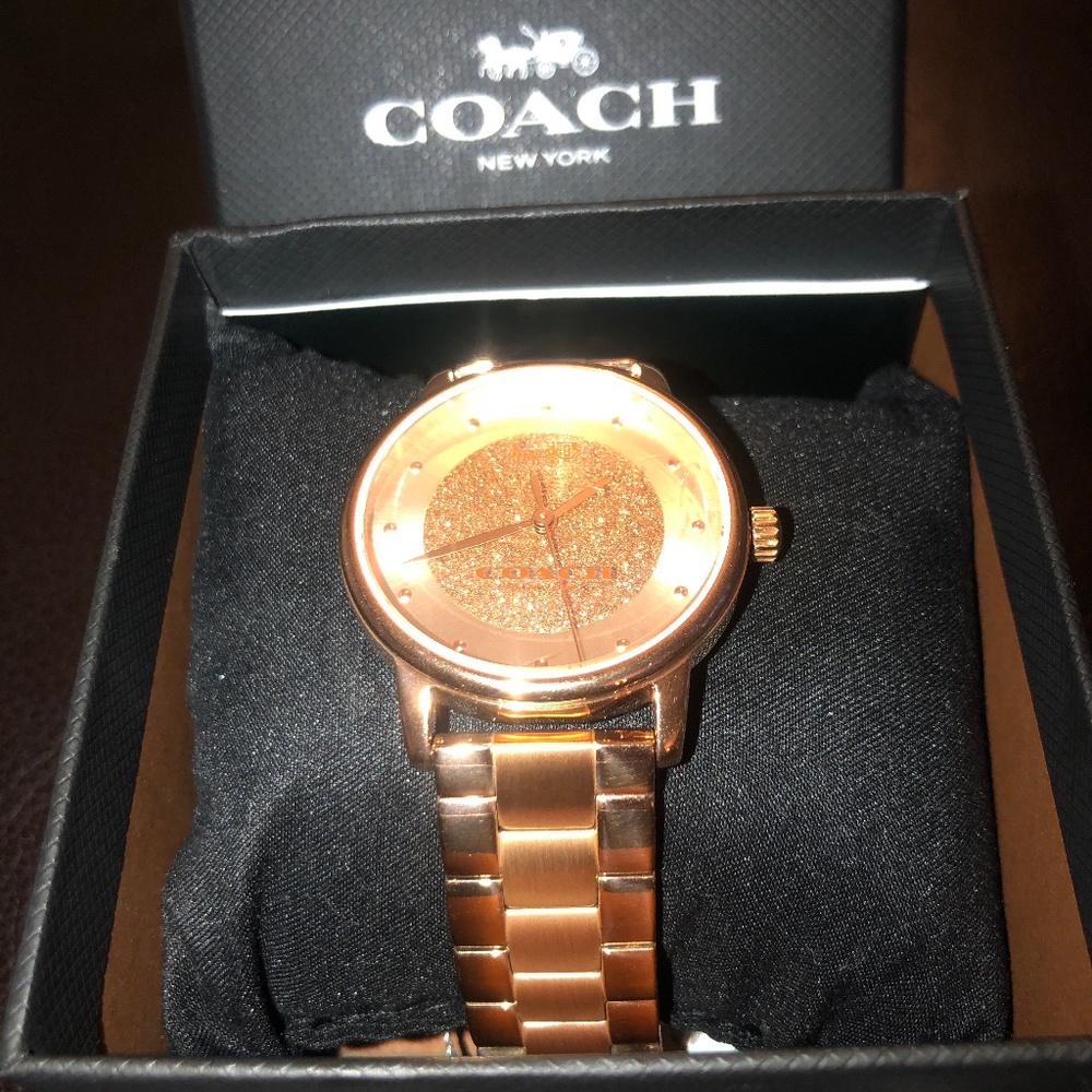 NIB DAZZLING COACH Rose Gold SPARKLE WATCH💖